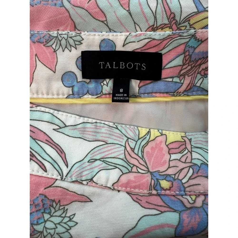 Talbots‎ Women's Skirt Sz 8 Multicolor Tropical Slit Back Zip Pencil W16 L19